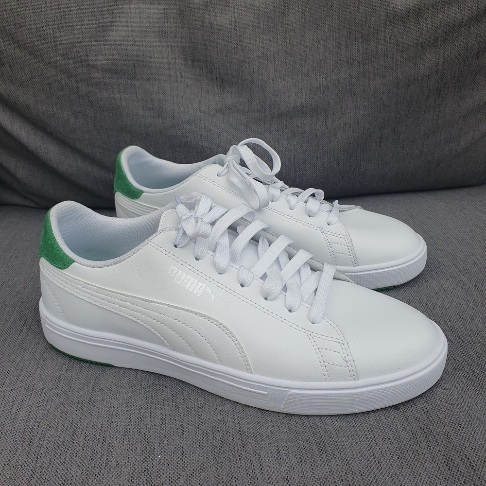 Puma Pro Serve Lite Bnwot Leather Trainers Unisex Uk8 White New. - Picture 1 of 11